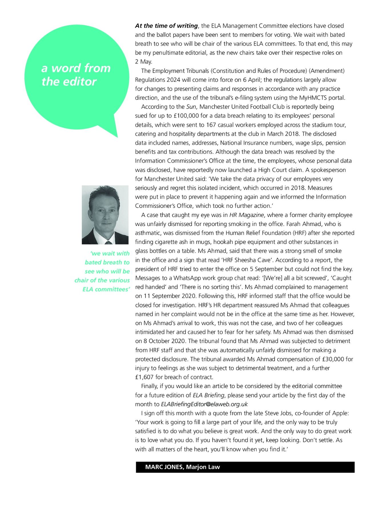 ELA Briefing - Editorial - April 2024