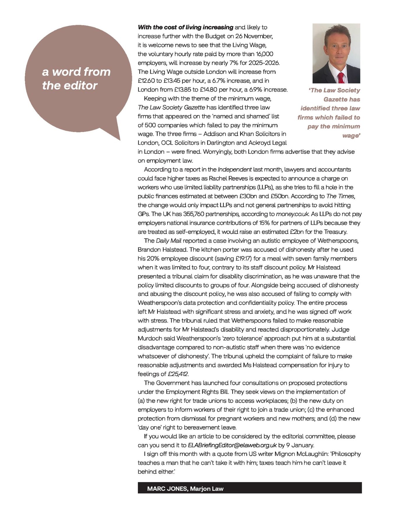 ELA Briefing - Editorial - September/October 2025