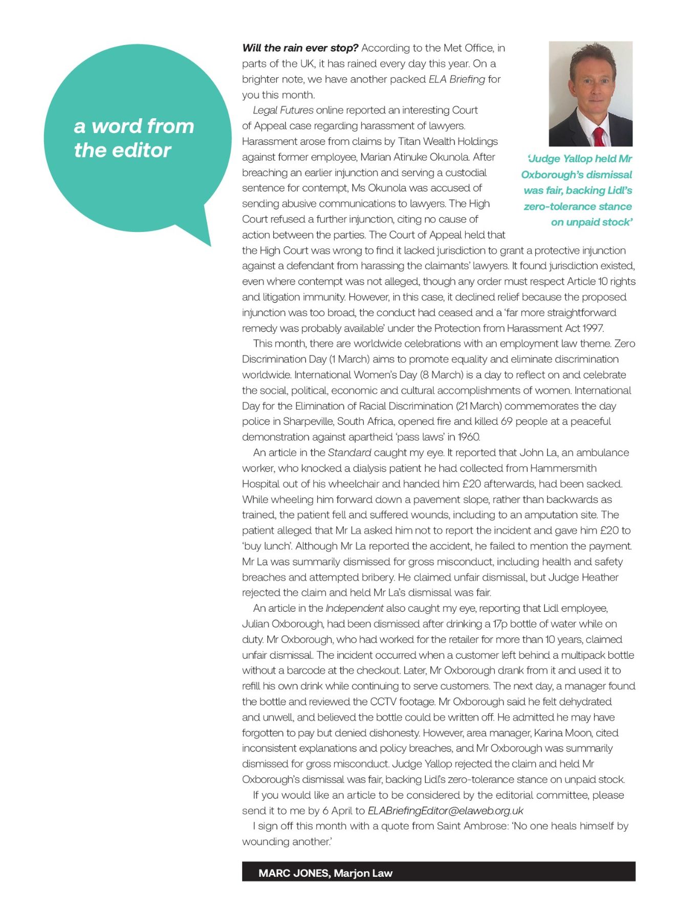 ELA Briefing - Editorial - March 2026