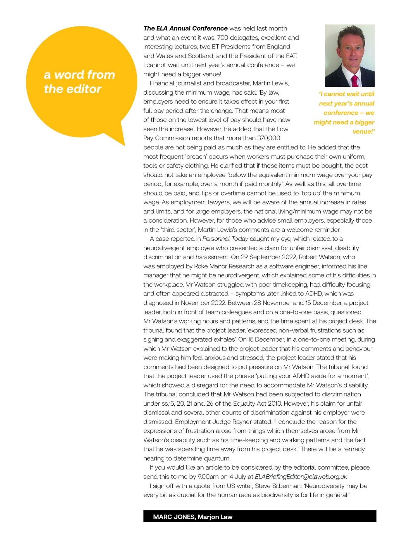 ELA Briefing - Editorial - April 2025