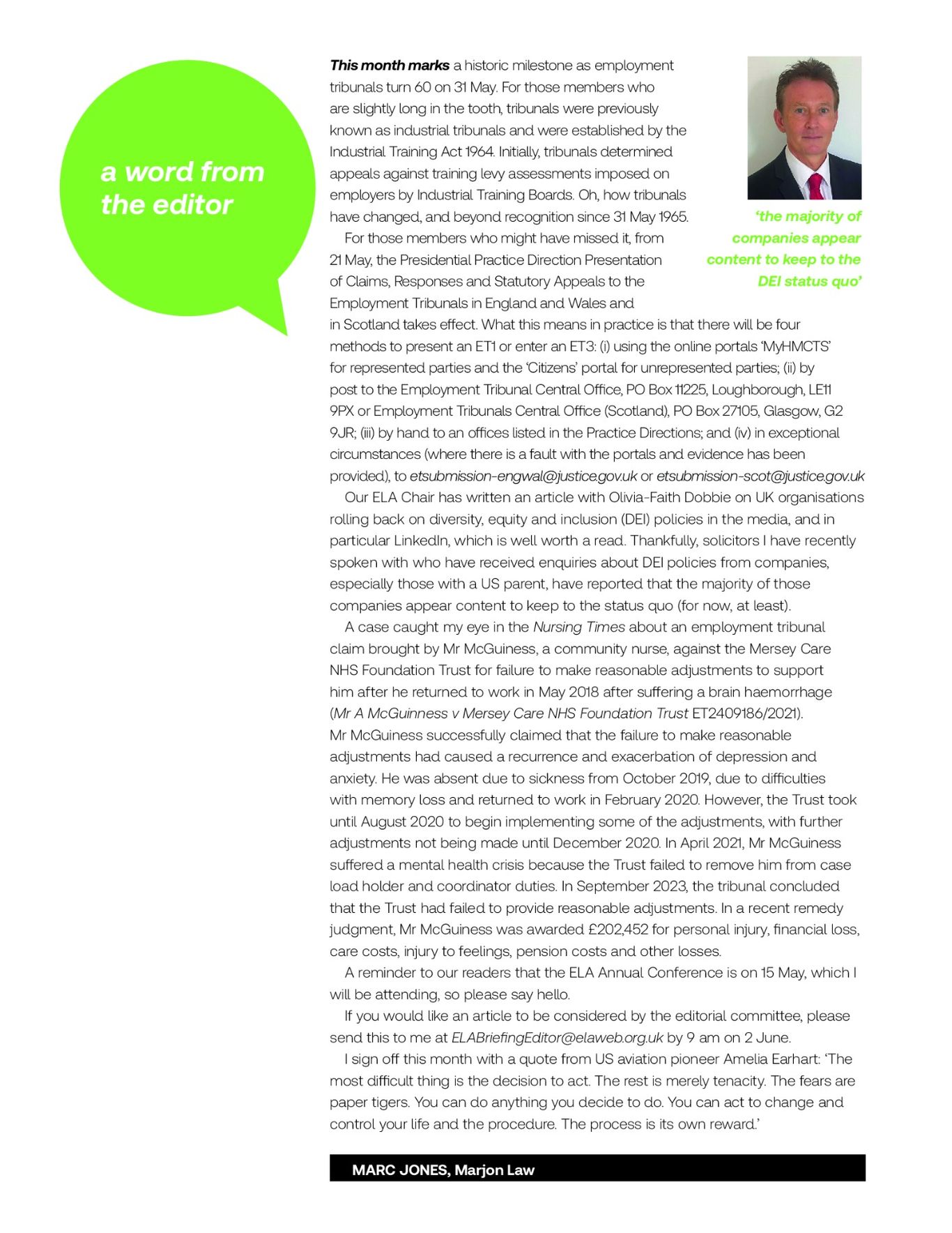 ELA Briefing - Editorial - April 2025