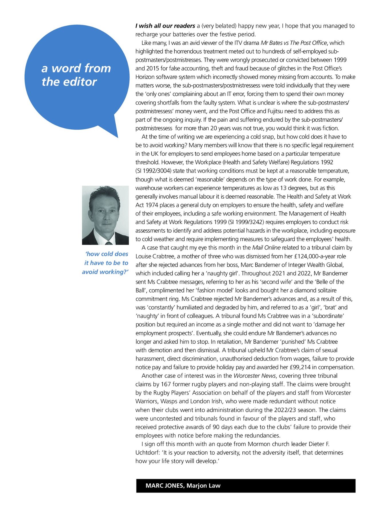ELA Briefing - Editorial - January/February 2024