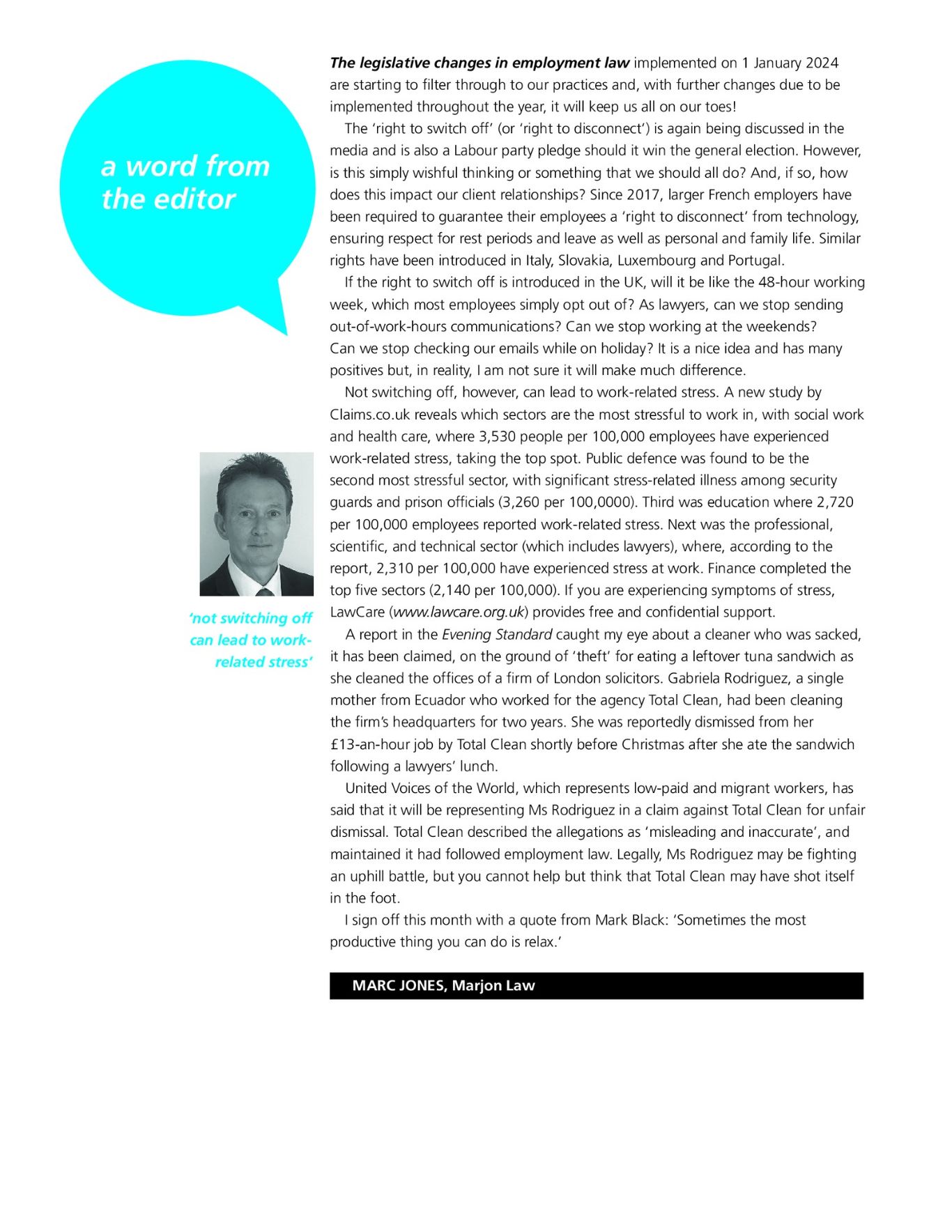 ELA Briefing - Editorial - March 2024